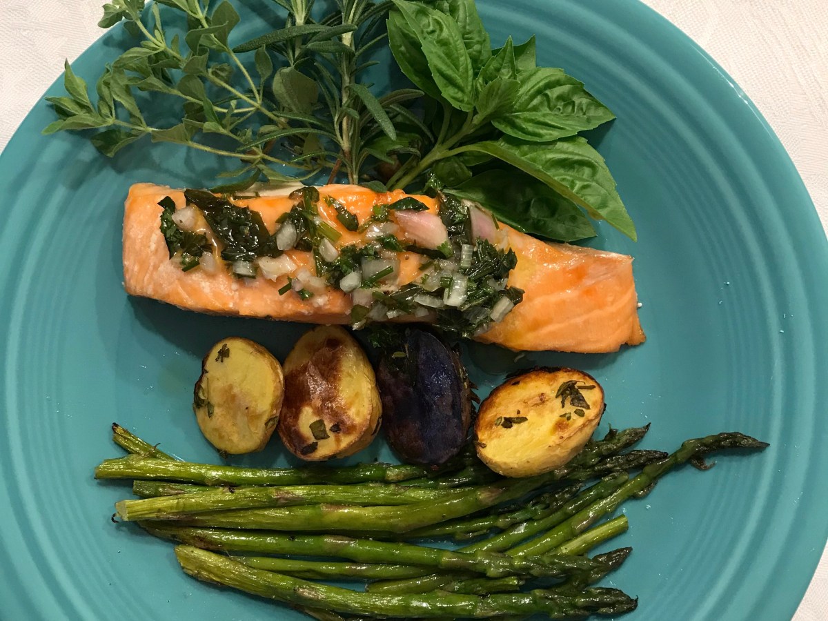 Slow-Roasted Salmon with French Herb&nbsp;Salsa